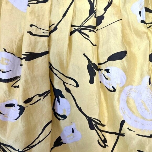 Moschino Painted Floral Silk Faux Wrap Surplice Dress - Picture 10 of 10